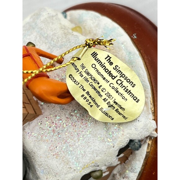 SIMPSONS Bradford Christmas Tree Ornament Illuminated “Fat Chance” Santa Homer - Picture 5 of 7